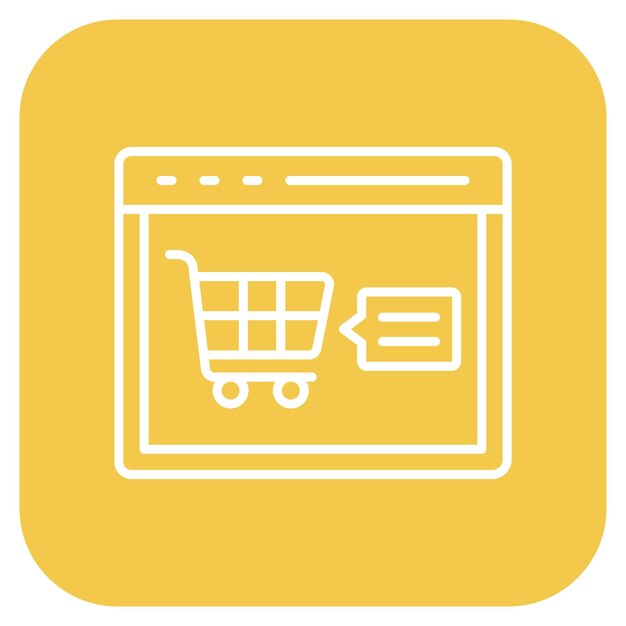 Imagen vectorial del icono del carrito de compras Se puede utilizar para la tecnología de marketing