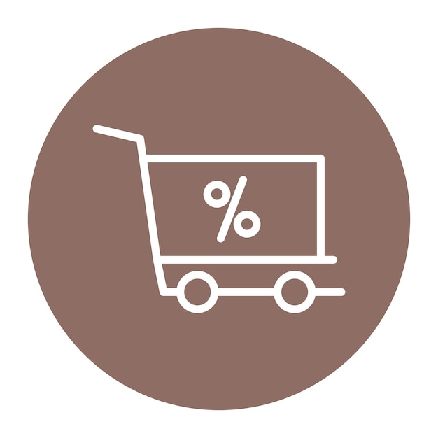 Imagen vectorial del icono del carrito de descuento Se puede usar para la tienda de comercio electrónico