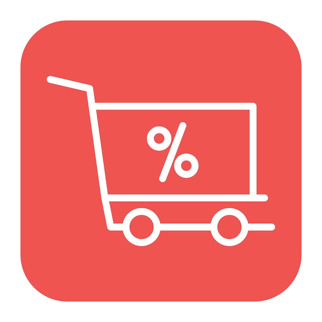 Imagen vectorial del icono del carrito de descuento Se puede usar para la tienda de comercio electrónico
