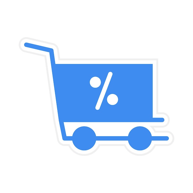 Imagen vectorial del icono del carrito de descuento Se puede usar para la tienda de comercio electrónico