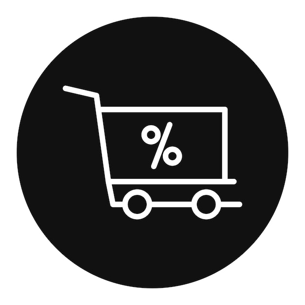 Imagen vectorial del icono del carrito de descuento Se puede usar para la tienda de comercio electrónico