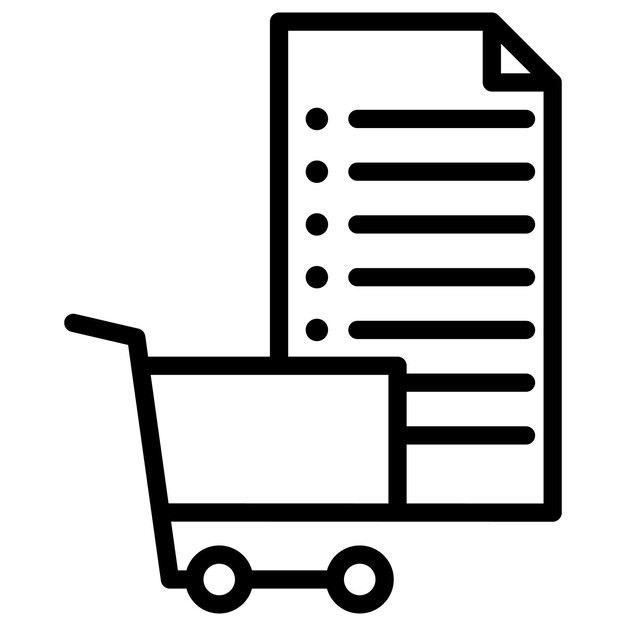 Imagen vectorial del icono del carrito de detalles Se puede usar para la tienda de comercio electrónico