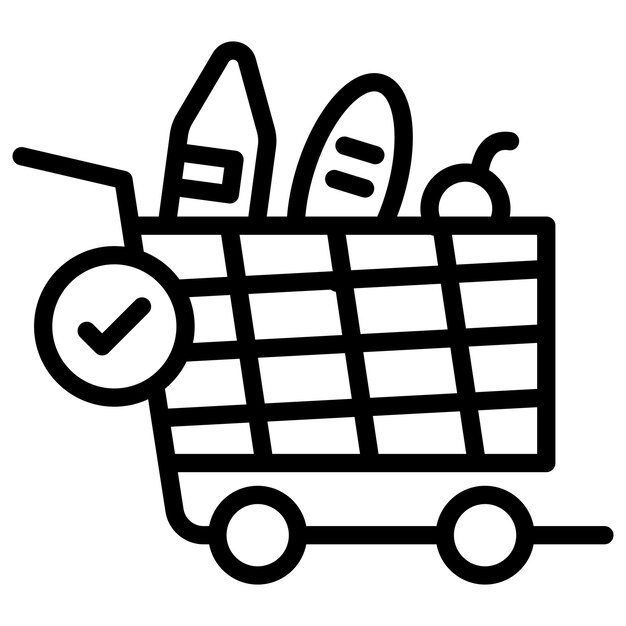 Imagen vectorial del icono del carrito entregado Se puede utilizar para la tienda de comercio electrónico