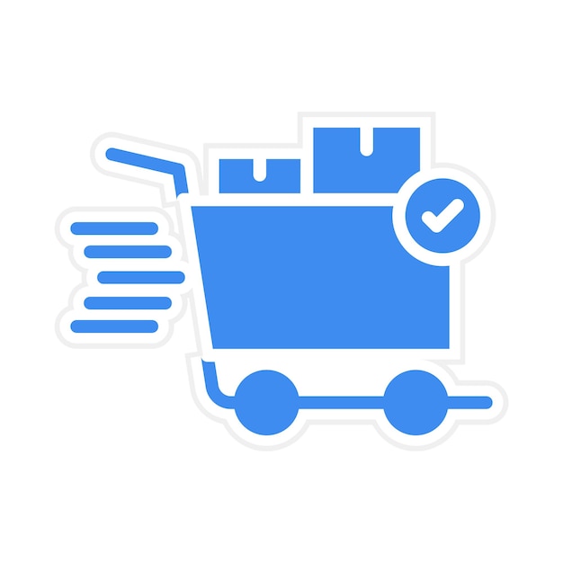 Imagen vectorial del icono del carrito enviado Se puede usar para la tienda de comercio electrónico