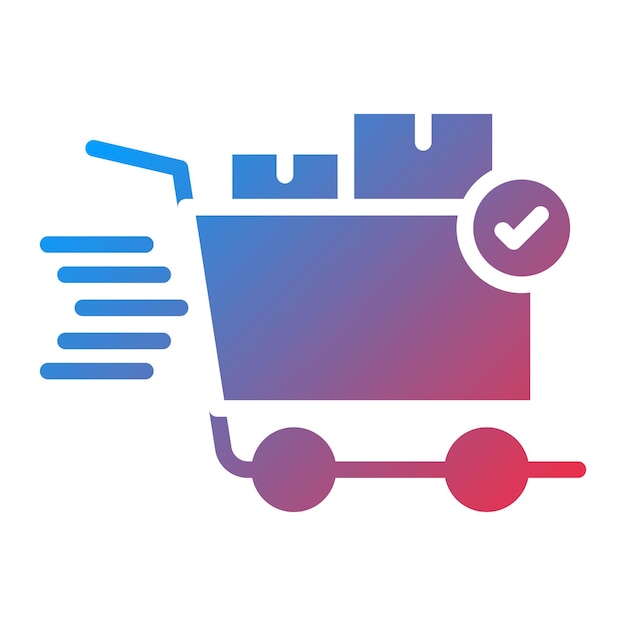 Imagen vectorial del icono del carrito enviado Se puede usar para la tienda de comercio electrónico