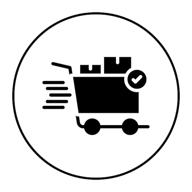 Imagen vectorial del icono del carrito enviado Se puede usar para la tienda de comercio electrónico