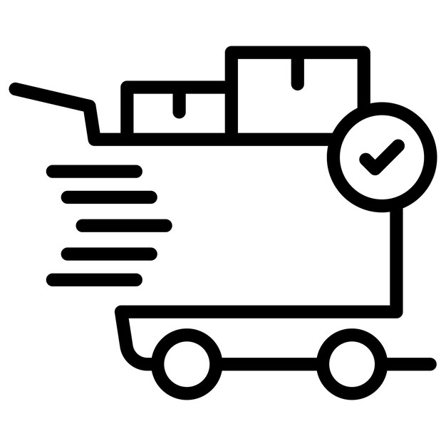 Imagen vectorial del icono del carrito enviado Se puede usar para la tienda de comercio electrónico