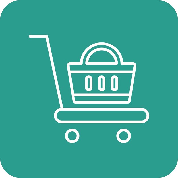 Imagen vectorial del icono del carrito de equipaje Se puede utilizar para Mall
