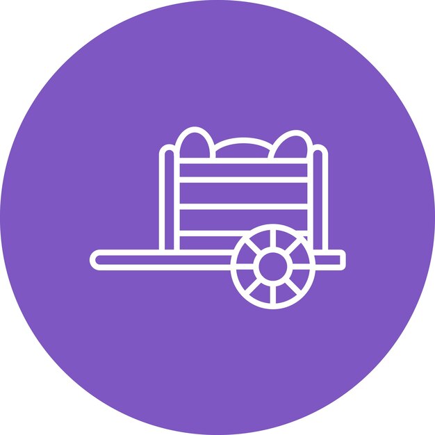 Imagen vectorial del icono del carrito de frutas Se puede utilizar para la agricultura y la jardinería