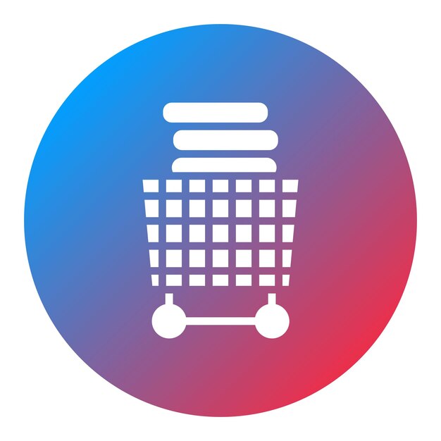 Imagen vectorial del icono del carrito de lavandería Se puede utilizar para la lavandería