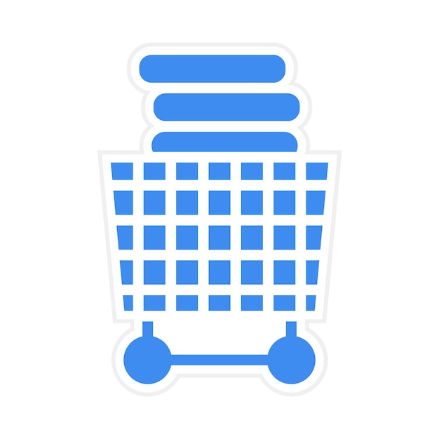 Imagen vectorial del icono del carrito de lavandería Se puede utilizar para la lavandería