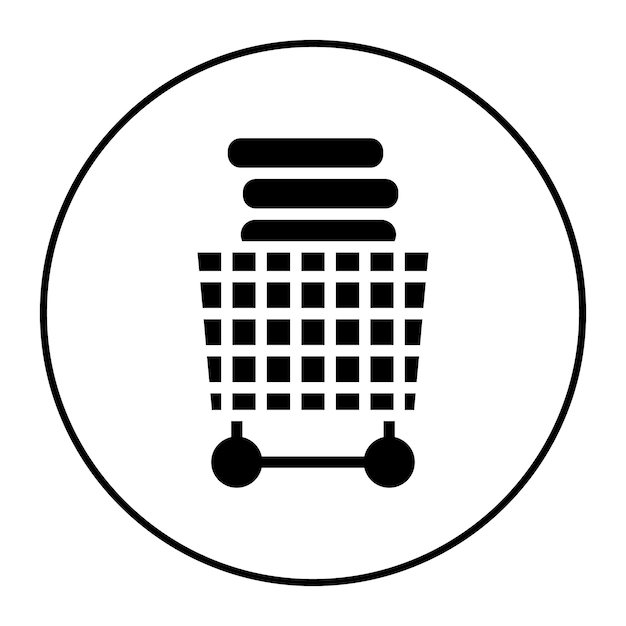 Imagen vectorial del icono del carrito de lavandería Se puede utilizar para la lavandería