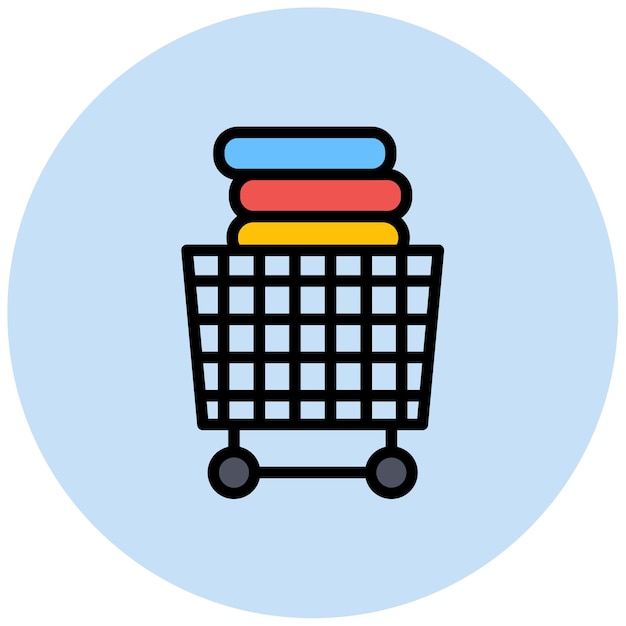 Imagen vectorial del icono del carrito de lavandería Se puede utilizar para la lavandería