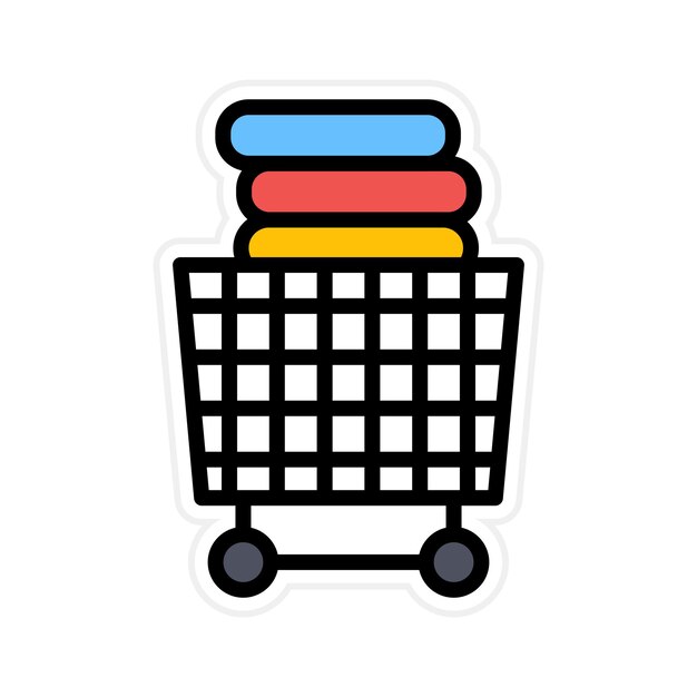 Imagen vectorial del icono del carrito de lavandería Se puede utilizar para la lavandería