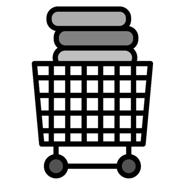 Imagen vectorial del icono del carrito de lavandería Se puede utilizar para la lavandería