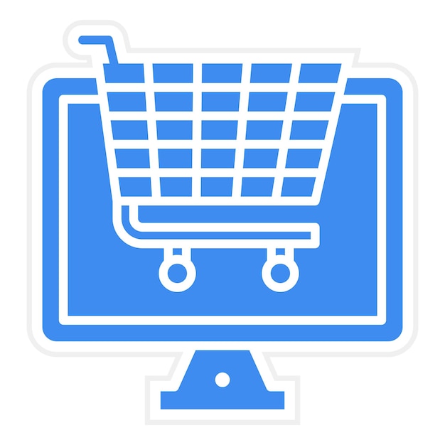 Imagen vectorial del icono del carrito en línea Se puede utilizar para el comercio electrónico