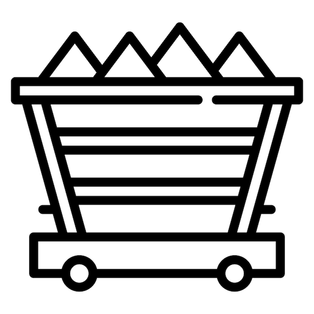 Imagen vectorial del icono del carrito de la mina Se puede utilizar para la metalurgia