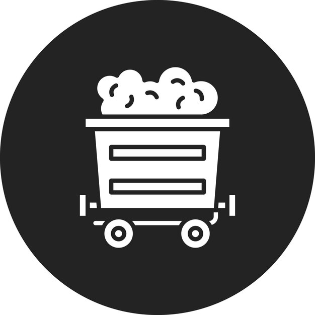 Imagen vectorial del icono del carrito de minería Se puede utilizar para la energía nuclear