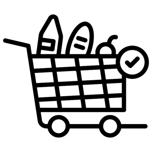 Imagen vectorial del icono del carrito de pago Se puede utilizar para la tienda de comercio electrónico