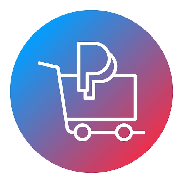 Imagen vectorial del icono del carrito de PayPal Se puede usar para la tienda de comercio electrónico