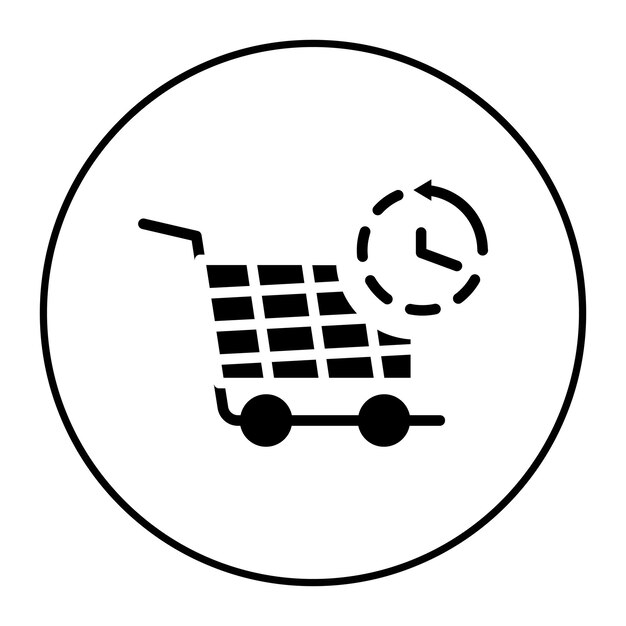 Imagen vectorial del icono del carrito pendiente Se puede usar para la tienda de comercio electrónico