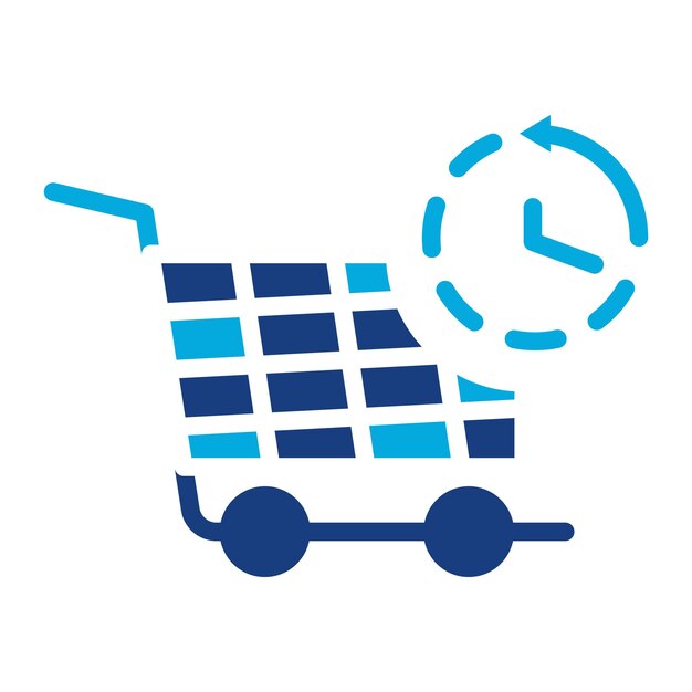 Imagen vectorial del icono del carrito pendiente Se puede usar para la tienda de comercio electrónico