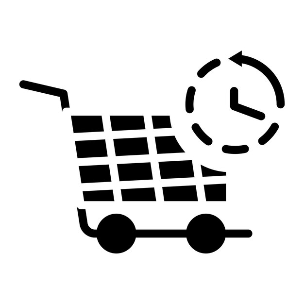 Imagen vectorial del icono del carrito pendiente Se puede usar para la tienda de comercio electrónico