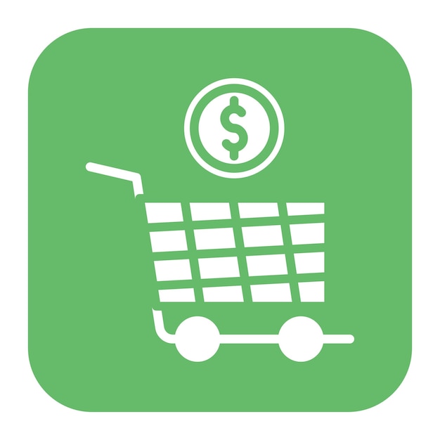 Imagen vectorial del icono del carrito de precios Se puede utilizar para la tienda de comercio electrónico