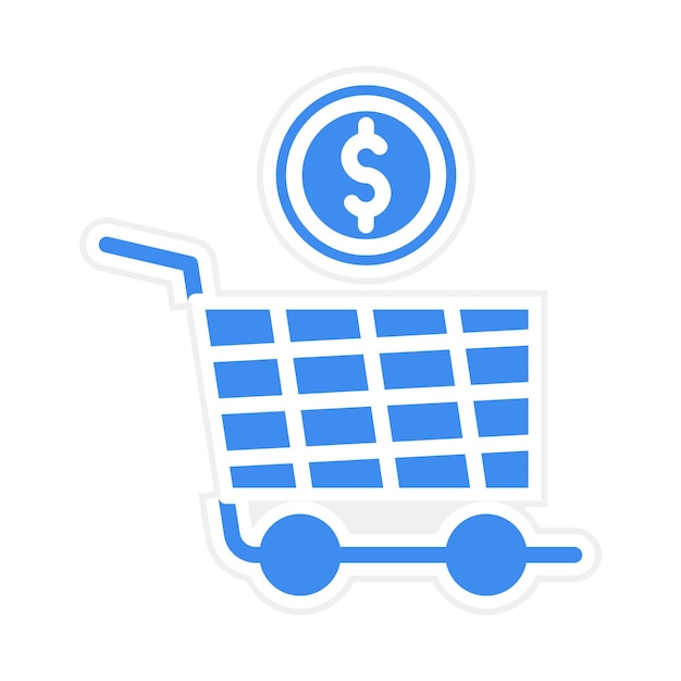Imagen vectorial del icono del carrito de precios Se puede utilizar para la tienda de comercio electrónico