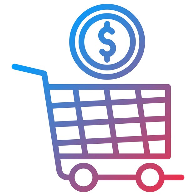 Imagen vectorial del icono del carrito de precios Se puede utilizar para la tienda de comercio electrónico