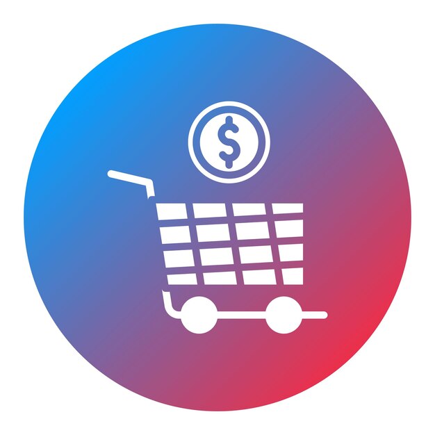 Imagen vectorial del icono del carrito de precios Se puede utilizar para la tienda de comercio electrónico