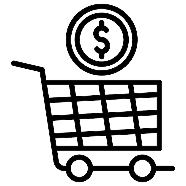 Imagen vectorial del icono del carrito de precios Se puede utilizar para la tienda de comercio electrónico
