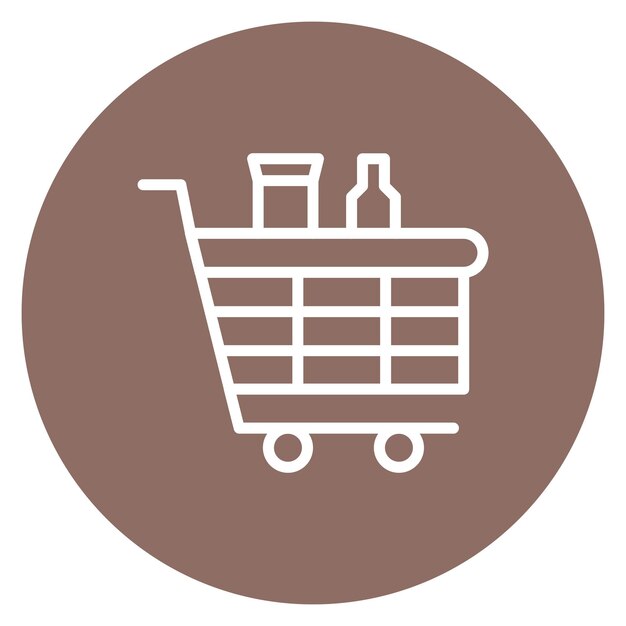 Imagen vectorial del icono del carrito Se puede utilizar para el supermercado