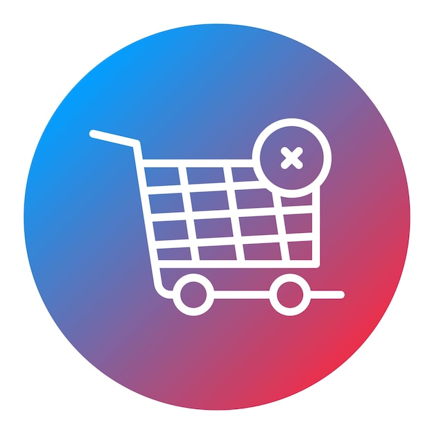 Imagen vectorial del icono del carrito rechazado Se puede usar para la tienda de comercio electrónico