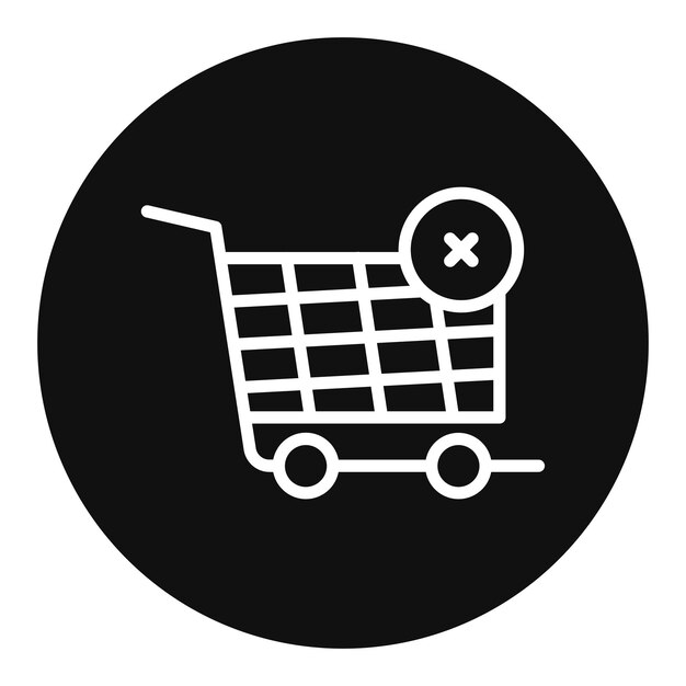 Imagen vectorial del icono del carrito rechazado Se puede usar para la tienda de comercio electrónico