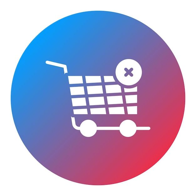 Imagen vectorial del icono del carrito rechazado Se puede usar para la tienda de comercio electrónico
