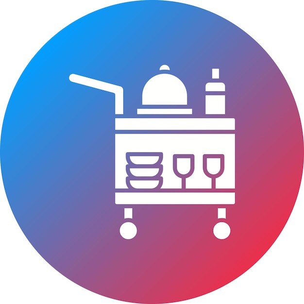 Imagen vectorial del icono del carrito de servicio Se puede utilizar para el restaurante