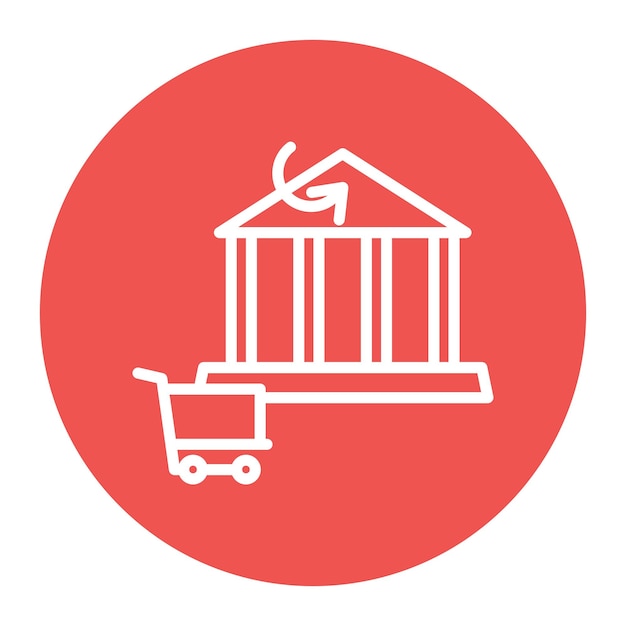 Imagen vectorial del icono del carrito de transferencia bancaria Se puede utilizar para la tienda de comercio electrónico