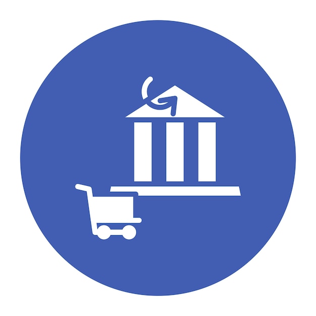 Imagen vectorial del icono del carrito de transferencia bancaria Se puede utilizar para la tienda de comercio electrónico