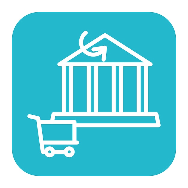 Imagen vectorial del icono del carrito de transferencia bancaria Se puede utilizar para la tienda de comercio electrónico