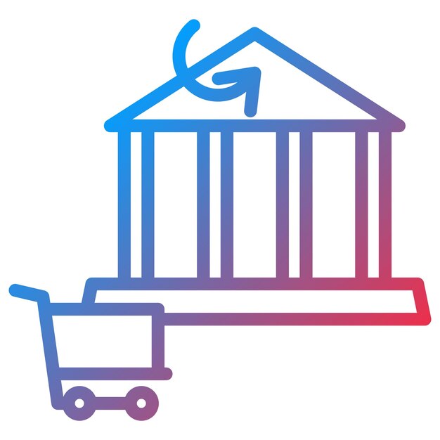 Imagen vectorial del icono del carrito de transferencia bancaria Se puede utilizar para la tienda de comercio electrónico