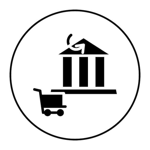 Imagen vectorial del icono del carrito de transferencia bancaria Se puede utilizar para la tienda de comercio electrónico