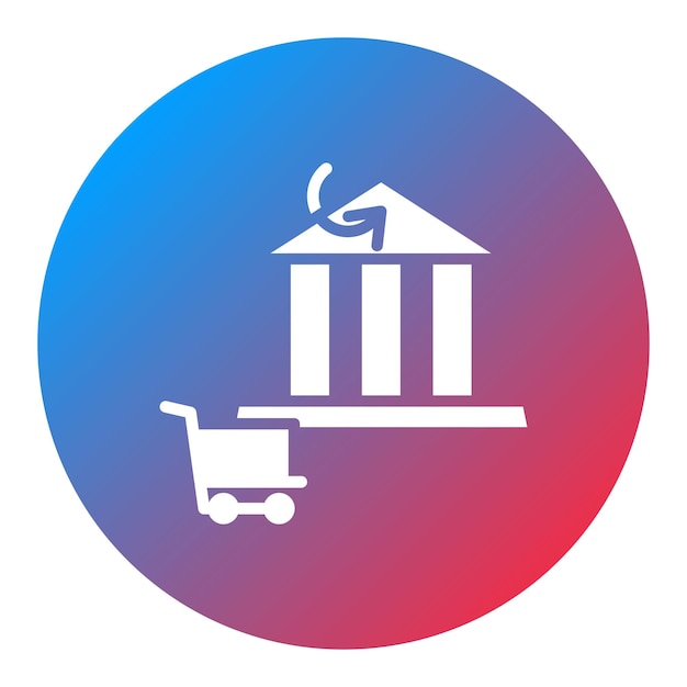Imagen vectorial del icono del carrito de transferencia bancaria Se puede utilizar para la tienda de comercio electrónico