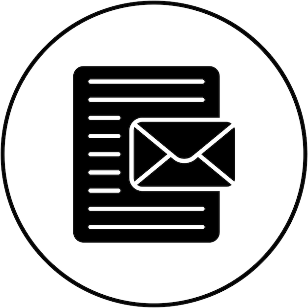 Imagen vectorial del icono de la carta de presentación Se puede utilizar para la agencia de reclutamiento