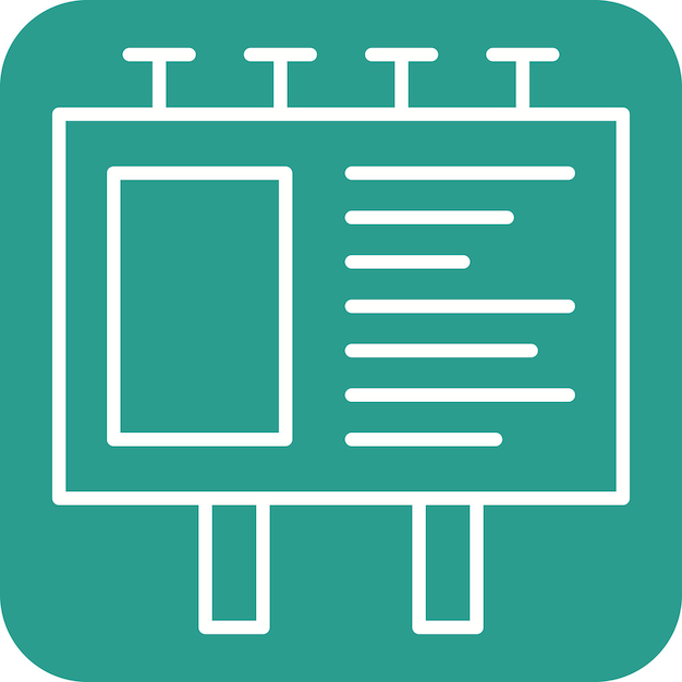 Imagen vectorial de icono de cartelera Se puede usar para City Elements