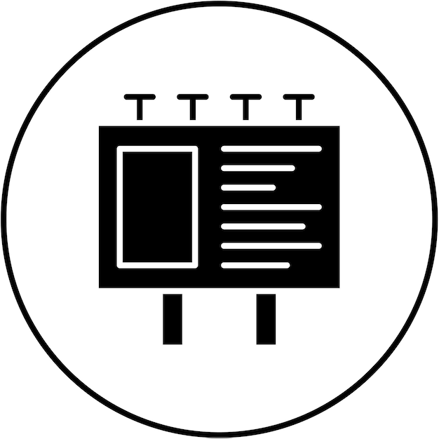 Imagen vectorial de icono de cartelera Se puede usar para City Elements
