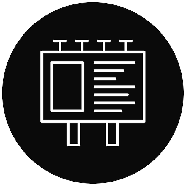 Imagen vectorial de icono de cartelera Se puede usar para City Elements