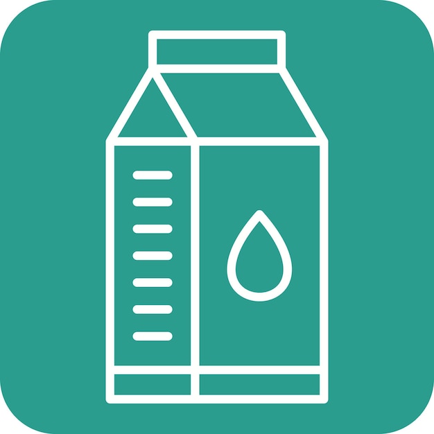 Imagen vectorial del icono del cartón de leche Se puede usar para la mañana y el desayuno