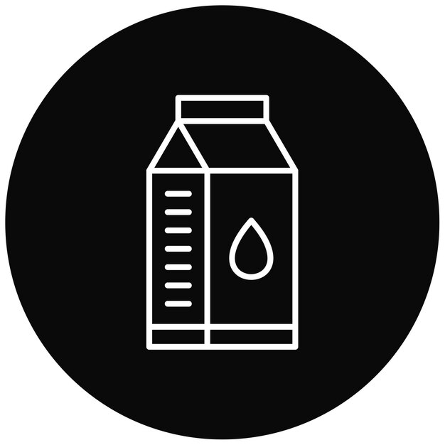 Imagen vectorial del icono del cartón de leche Se puede usar para la mañana y el desayuno