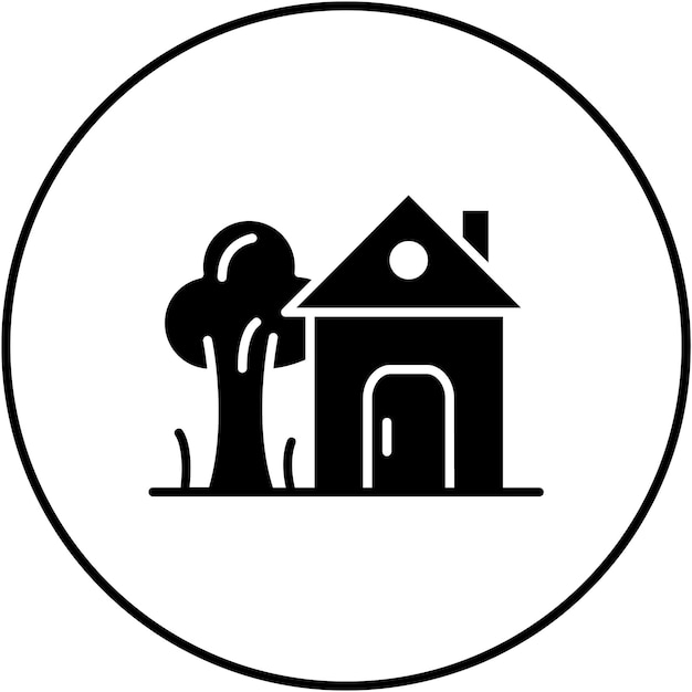 Imagen vectorial del icono de la casa del árbol Se puede utilizar para el tipo de casas